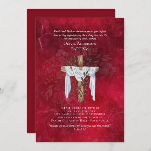 Klassieke elegante BAPTISM nodigt Ruby Red uit