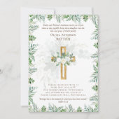 Klassieke elegante BAPTISM nodigt witte rozen goud (Voorkant)