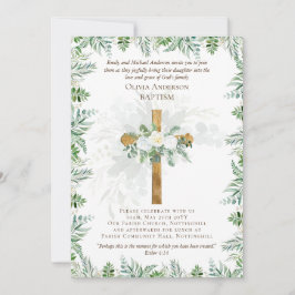 Klassieke elegante BAPTISM nodigt witte rozen goud