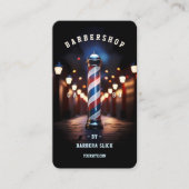 Klassieke Elegante Barbershop Pole Barber Stylist Visitekaartje (Voorkant)
