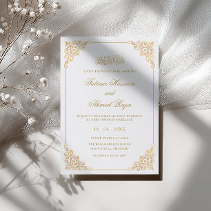 Klassieke Elegante Barokke Gouden Lijst Moslim Bru Kaart