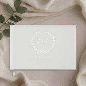 Klassieke Elegante Beige en Zilveren Krans bruilof Gastenboek