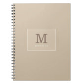 Klassieke Elegante Beige Naam Monogram Notitieboek (Voorkant)