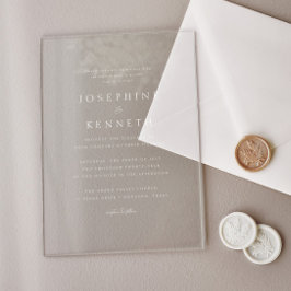 Klassieke Elegante Bijbelvers Christelijke bruilof Acryl Uitnodigingen