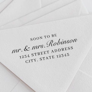 Klassieke Elegante Binnenkort Dhr. en Mevrouw Trou Zelfinktende Stempel