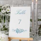 Klassieke Elegante Blauwe en Witte Bloemen Kaart