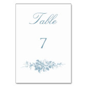 Klassieke Elegante Blauwe en Witte Bloemen Kaart (Voorkant)