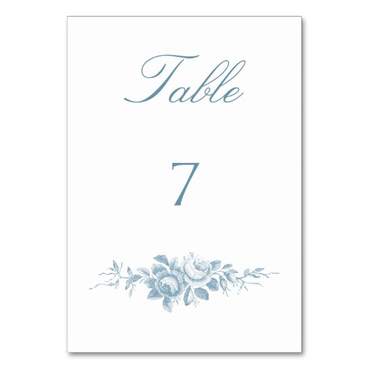 Klassieke Elegante Blauwe en Witte Bloemen Kaart (Voorkant)