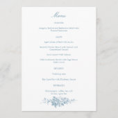 Klassieke Elegante Blauwe en Witte Bloemen Menu (Voorkant)