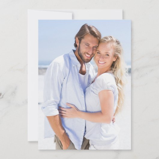 Klassieke Elegante Blauwe en Witte Bloemen Save The Date (Achterkant)