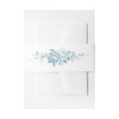 Klassieke Elegante Blauwe Gegraveerde Bloemen Uitnodigingen Wikkel (Voorkant Voorbeeld)