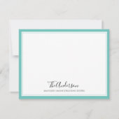 Klassieke, elegante Blauwgroen uitlijnrand van de  Notitiekaartje (Voorkant)