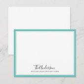 Klassieke, elegante Blauwgroen uitlijnrand van de  Notitiekaartje (Voorkant / Achterkant)