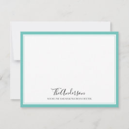 Klassieke, elegante Blauwgroen uitlijnrand van de  Notitiekaartje