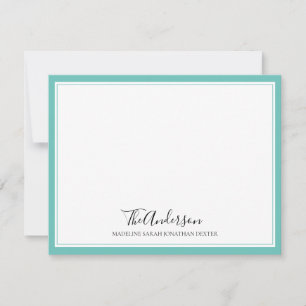 Klassieke, elegante Blauwgroen uitlijnrand van de Notitiekaartje