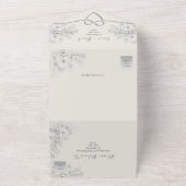 Klassieke Elegante  Bloemen Huwelijk All In One Uitnodiging (Buitenkant)