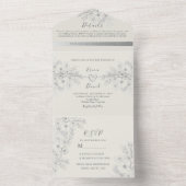 Klassieke Elegante  Bloemen Huwelijk All In One Uitnodiging (Binnen)