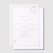 Klassieke Elegante Bloemen Monogram Huwelijk Vellum Uitnodigingen (Offset)