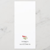 Klassieke Elegante Bloementuin Bloom Wedding Menu (Achterkant)