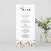 Klassieke Elegante Bloementuin Bloom Wedding Menu (Staand voorkant)