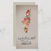 Klassieke Elegante Bloemige Eid Kaart Palestina Ka (Voorkant / Achterkant)