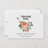 Klassieke Elegante Bloemtypografie Trouwen Bedankkaart (Voorkant)