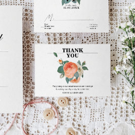 Klassieke Elegante Bloemtypografie Trouwen Bedankkaart