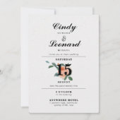 Klassieke Elegante Bloemtypografie Trouwen Kaart (Voorkant)