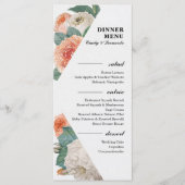 Klassieke Elegante Bloemtypografie Trouwen Menu (Voorkant)