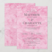 Klassieke Elegante Bloesem Roze Huwelijk Kaart (Voorkant / Achterkant)
