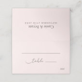 Klassieke Elegante Blush Roze Chique Bruiloft Plaatskaartje (Buitenkant ongevouwen)