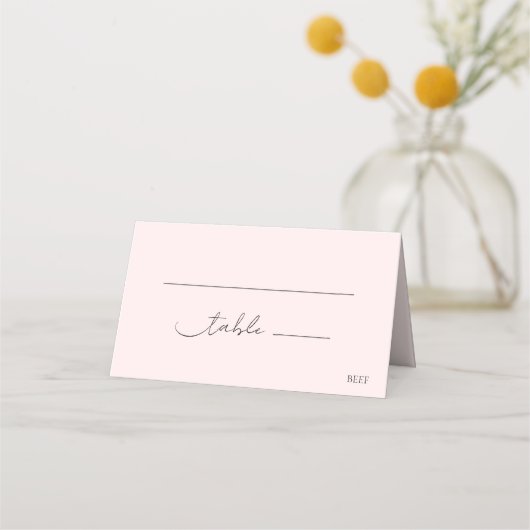 Klassieke Elegante Blush Roze Chique Bruiloft Plaatskaartje (Voorkant)