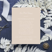 Klassieke Elegante Blush Roze Formele Bruiloft Informatiekaartje