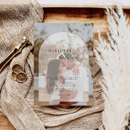 Klassieke Elegante Boog Foto Bruiloft Kaart