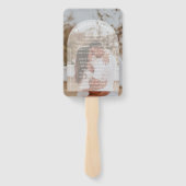 Klassieke Elegante Boog Foto Huwelijksprogramma Handwaaier (Achterkant)