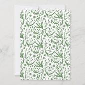 Klassieke Elegante Botanicals in Sage Groene Bruil Kaart (Achterkant)
