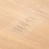 Klassieke Elegante Bruiloft Bewaar de Datum Acryl Uitnodigingen (Laagn)