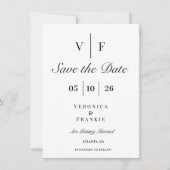 Klassieke Elegante Bruiloft Bewaar de Datum Save The Date (Voorkant)