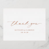 Klassieke Elegante bruiloft Dank u Folie Uitnodiging Briefkaart (Voorkant)