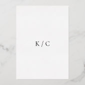 Klassieke elegante bruiloft folie uitnodiging (Achterkant)