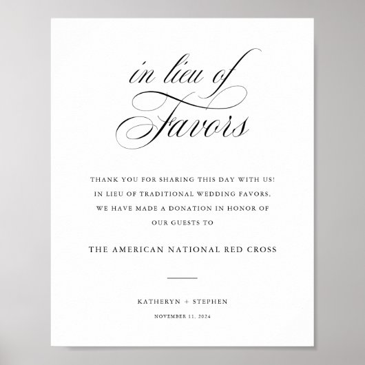 Klassieke elegante bruiloft in plaats van favoriet poster (Voorkant)