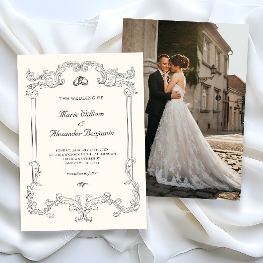Klassieke elegante bruiloft kaart