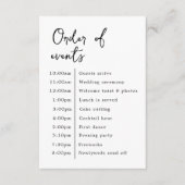 Klassieke Elegante Bruiloft Orde van Evenementen Informatiekaartje (Voorkant)