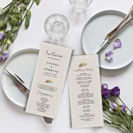 Klassieke & Elegante Bruiloft Programmakaart
