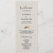 Klassieke & Elegante Bruiloft Programmakaart (Voorkant)