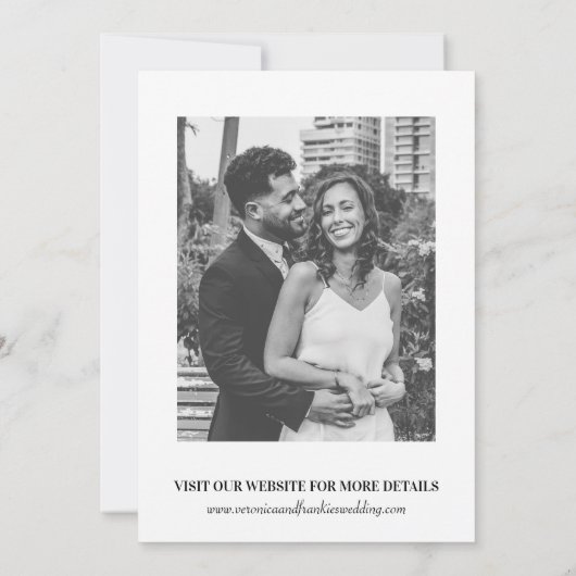 Klassieke elegante bruiloft uitnodiging | Eenvoudi (Achterkant)