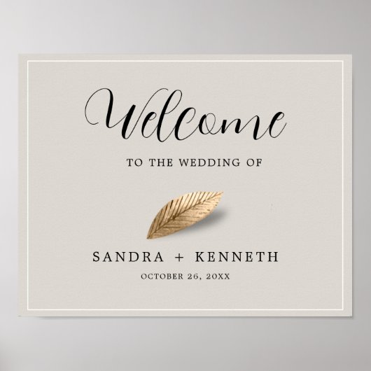 Klassieke & Elegante Bruiloft Welkom Poster (Voorkant)