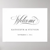 Klassieke elegante bruiloft Welkomstbord Poster (Voorkant)