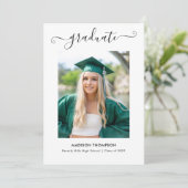 Klassieke Elegante Calligrafie Afstudeerfoto Aankondiging (Staand voorkant)