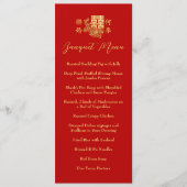 Klassieke elegante Chinese trouwbanket florrood Menu (Voorkant)
